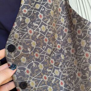 Vintage 90s Ann Taylor Long Jacquard Tapestry Suit Vest U.S.A. - XS